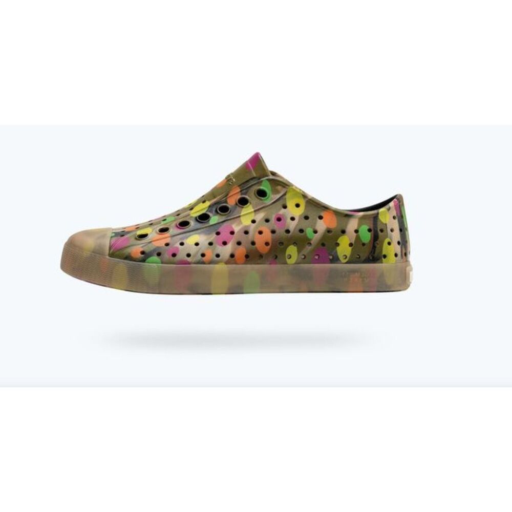 Native Jefferson Print Shoes Marble Multi Polka Dot Translucent Womens 7 NWT
